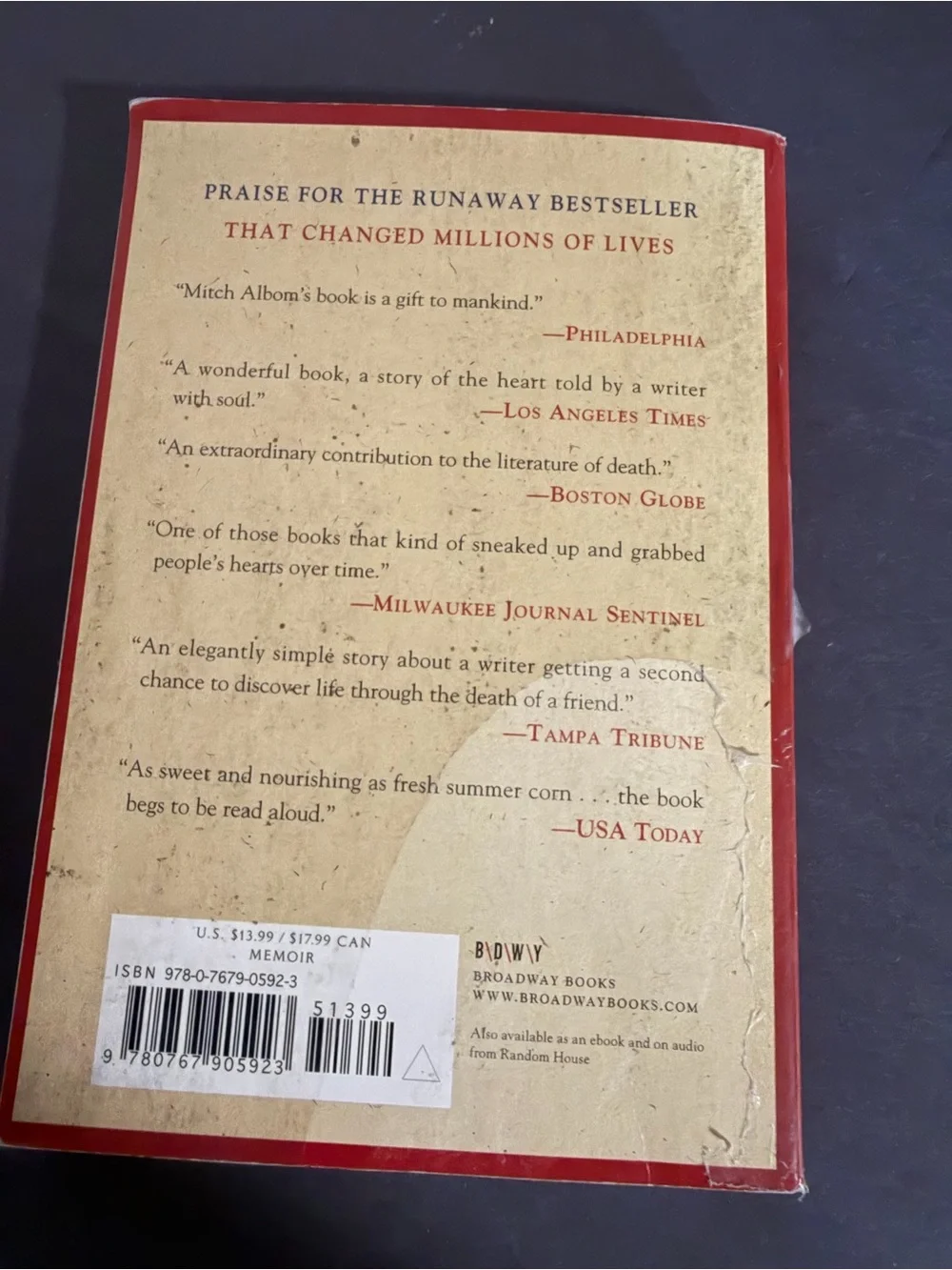 Tuesdays with Morrie by Mitch Albom
